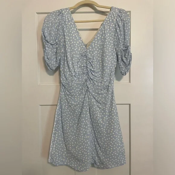 cotton women dress Waves Maxi M / Blue